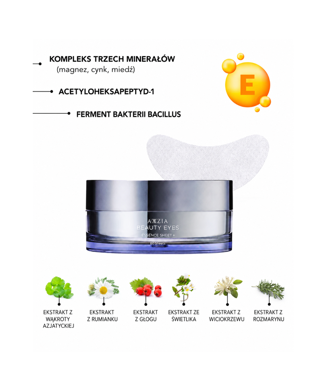 AXXZIA Beauty Eyes Essence Sheet Plus – efekt przed i po stosowaniu płatków pod oczy: rozjaśnienie i wygładzenie okolicy oczu
