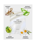 AXXZIA Beauty Force Airy Face Mask – składniki aktywne: ekstrakt z alg, aloes, rumianek i talg biomarynowy, opis działania maski
