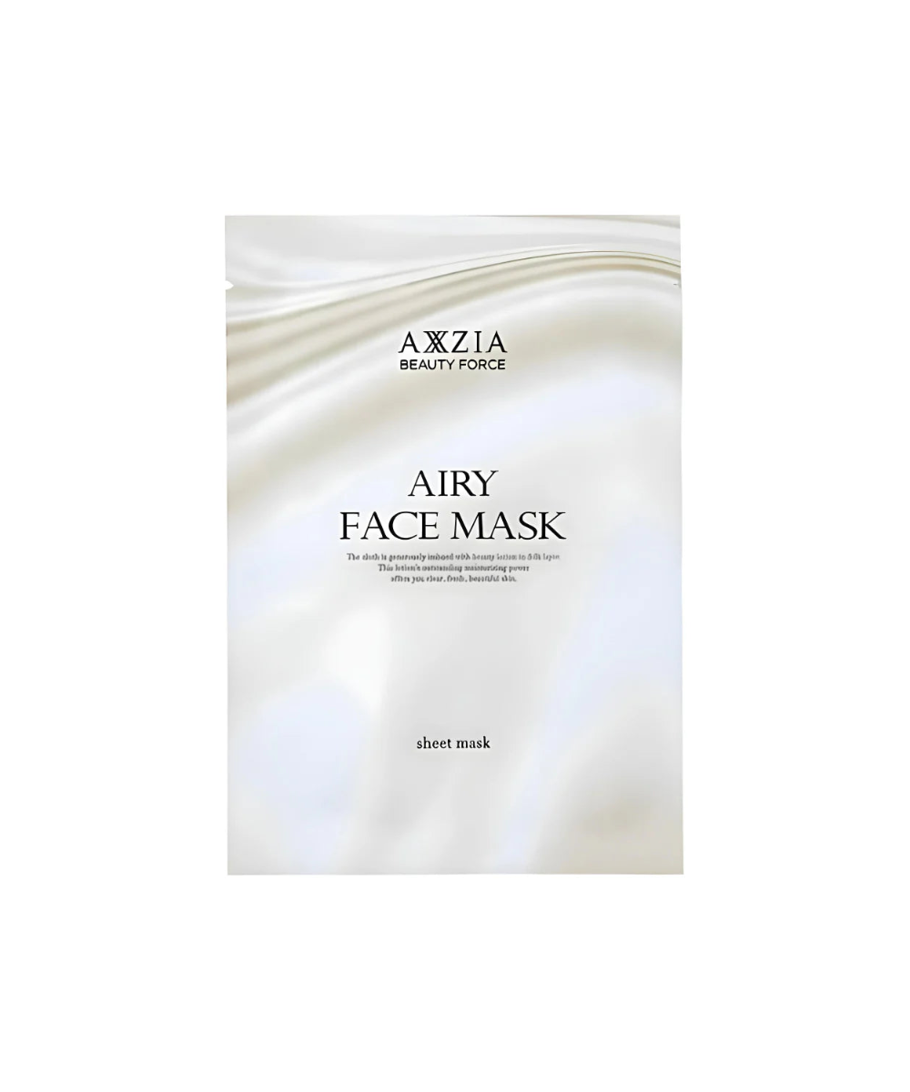 AXXZIA Beauty Force Airy Face Mask – saszetka z maską w płacie, widok z przodu
