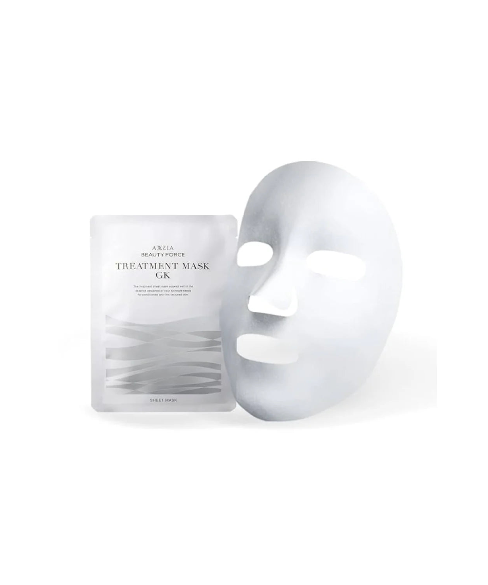 AXXZIA Beauty Force Treatment Mask GK – rozłożona maska w płacie, delikatne włókno bawełniane lint