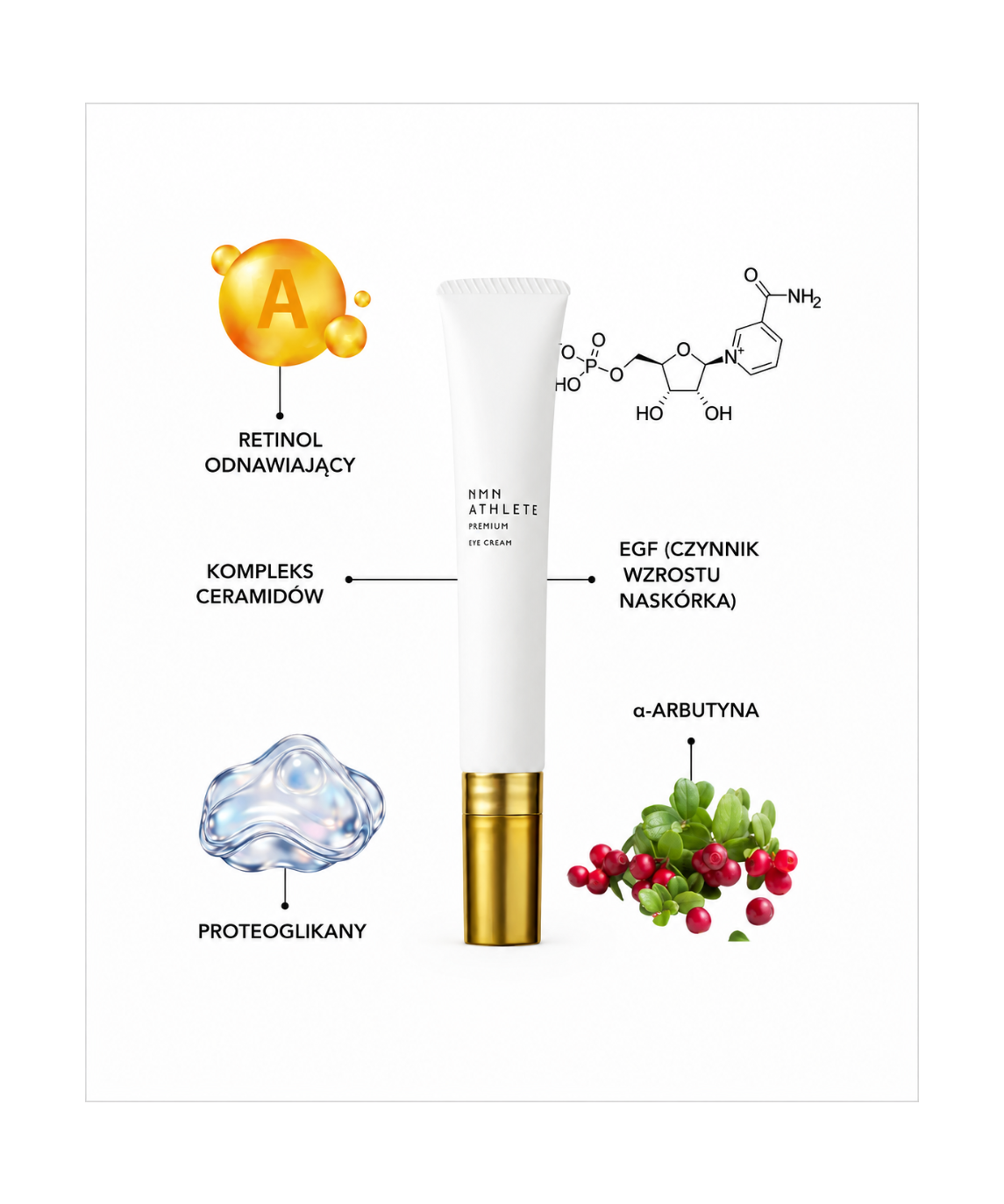 NMN Athlete Premium Eye Cream - Krem pod oczy z NMN, retinolem i technologią NtDDS®*