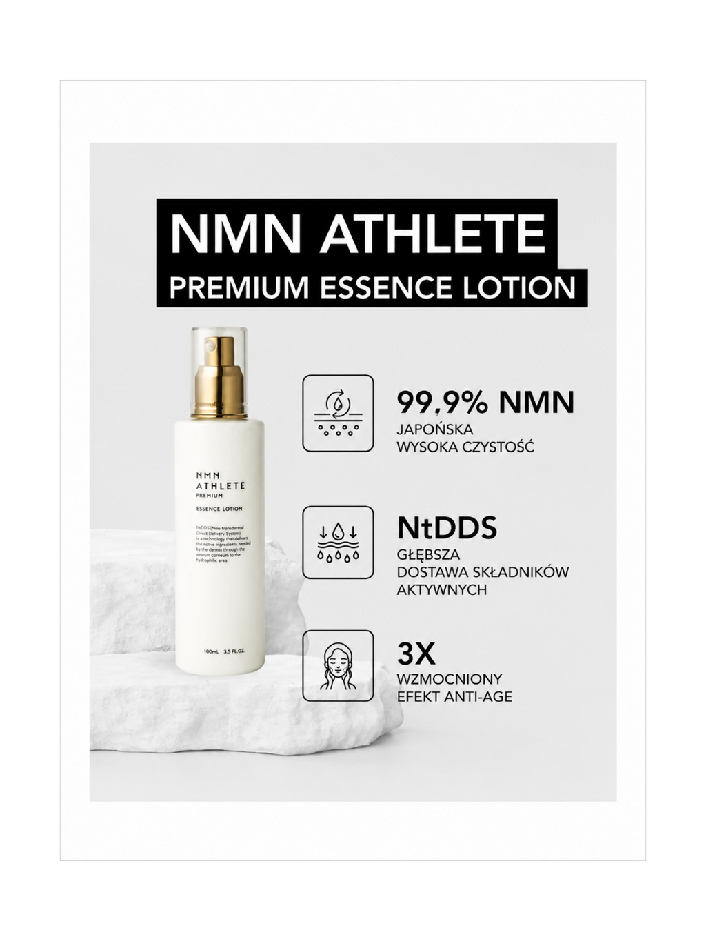 NMN ATHLETE Premium essence lotion - Esencja-lotion z NMN do intensywnego nawilżenia i blasku skóry*