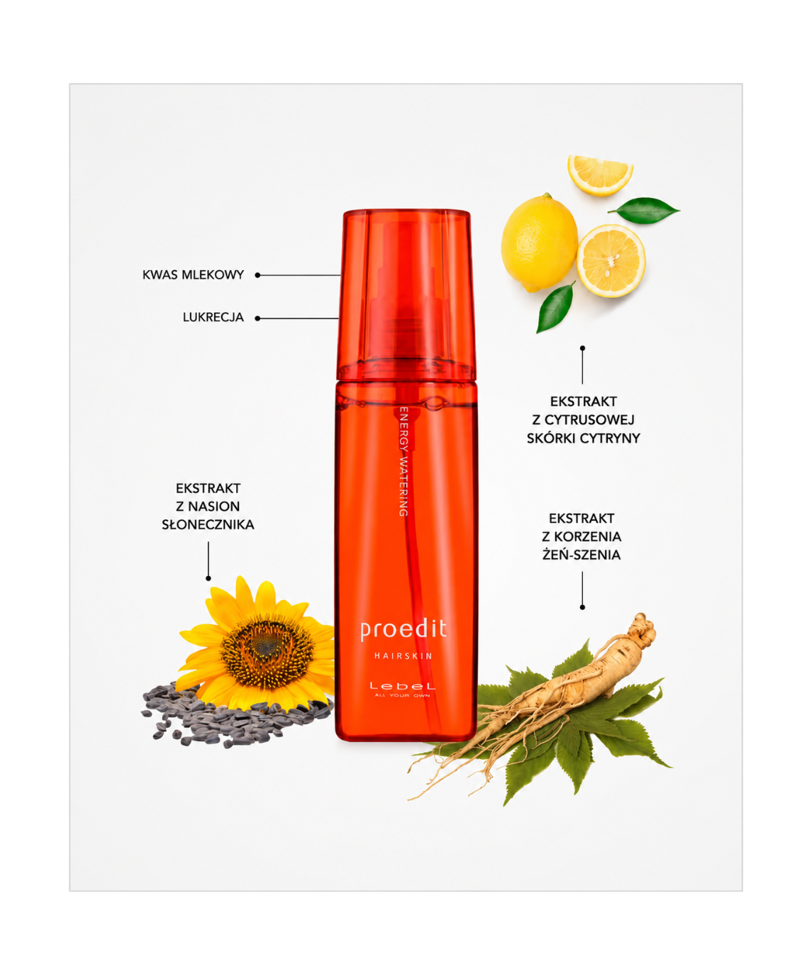 Proedit Hairskin Energy Watering - Energetyzujący spray do skóry głowy i włosów*