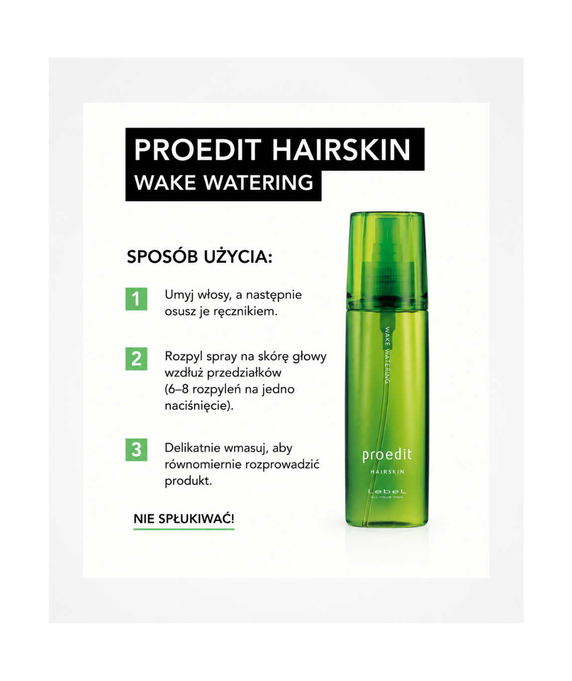 Proedit Hairskin Wake Watering - Profesjonalny spray pielęgnacyjny*