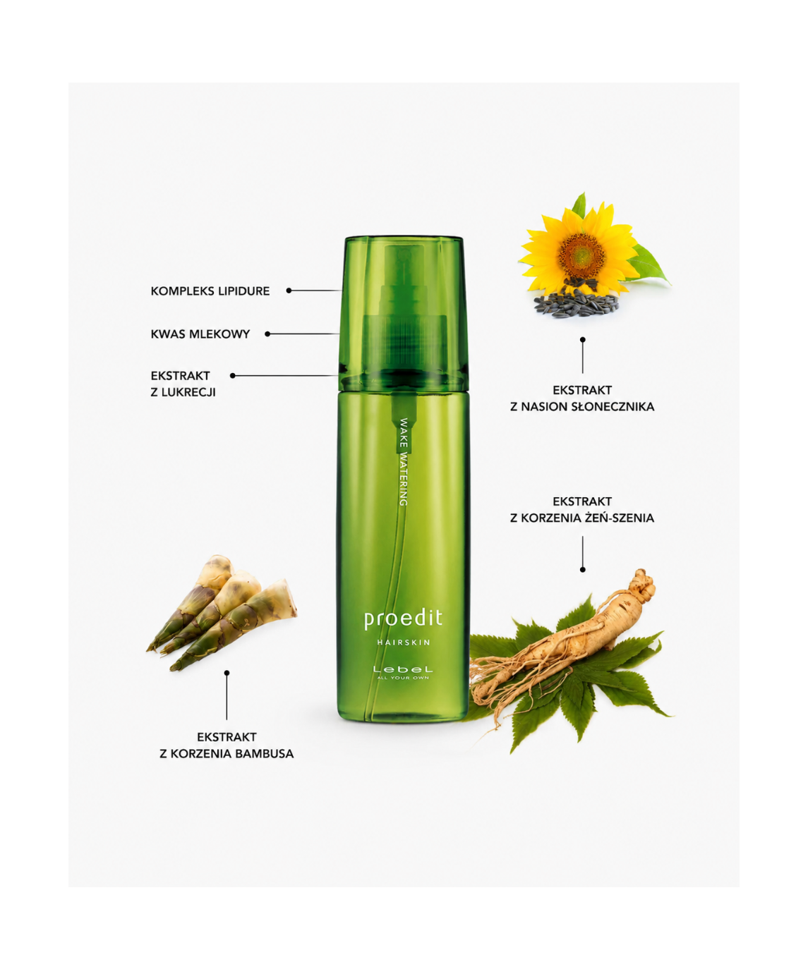 Proedit Hairskin Wake Watering - Profesjonalny spray pielęgnacyjny*