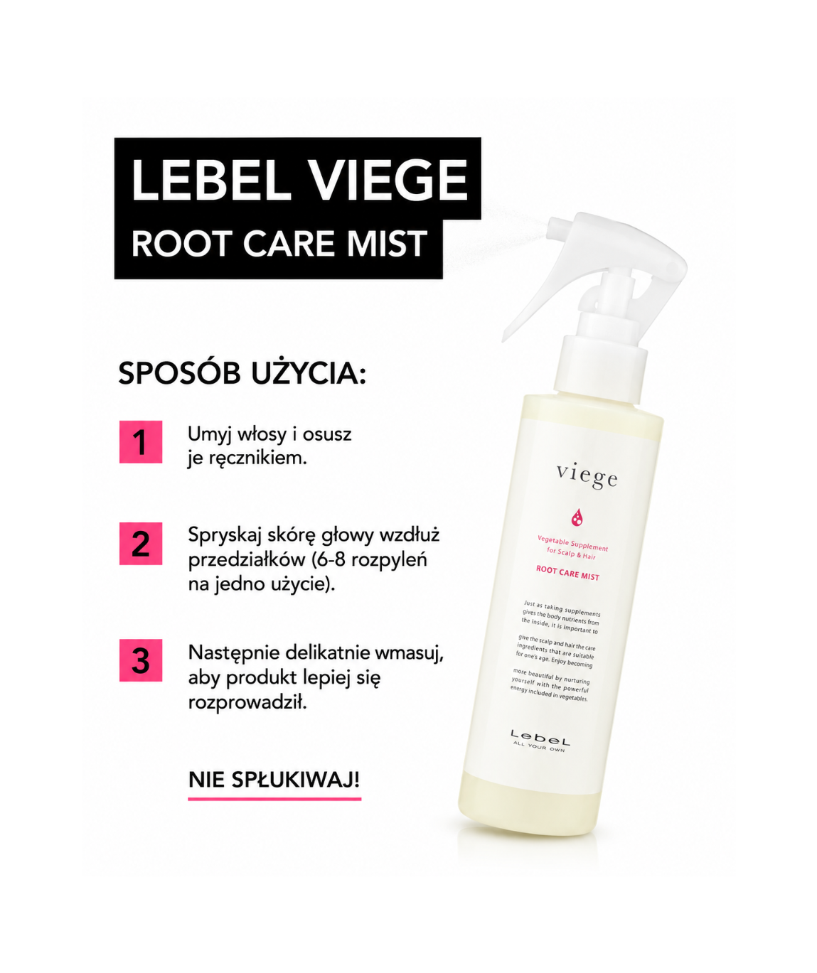 Viege Root Care Mist – Aktywny spray wzmacniający przeciw wypadaniu włosów i stymulujący wzrost*