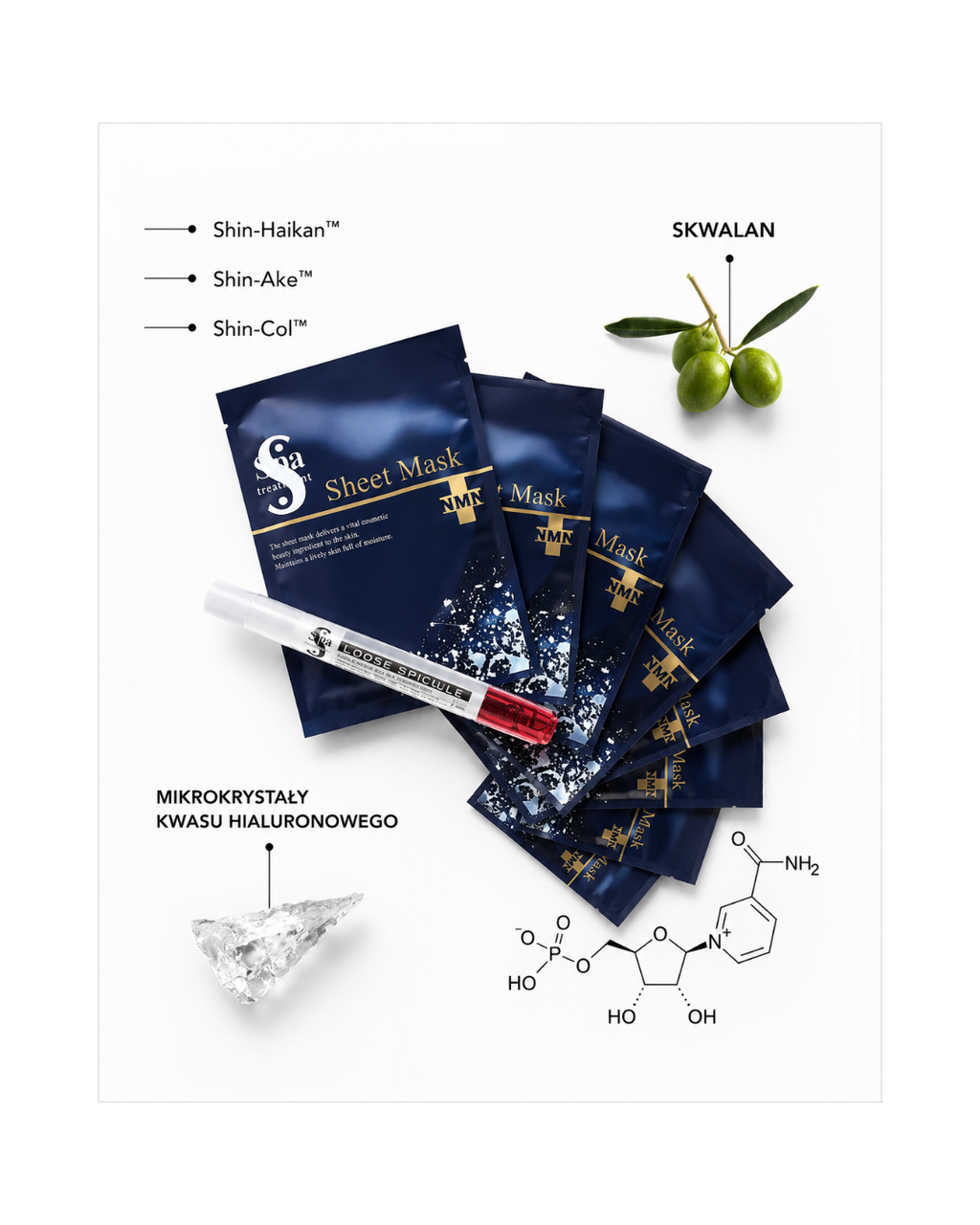 Spa Treatment eX Loose Spickle & NMN Sheet Mask - Intensywna 4-tygodniowa kuracja ujędrniająca skórę