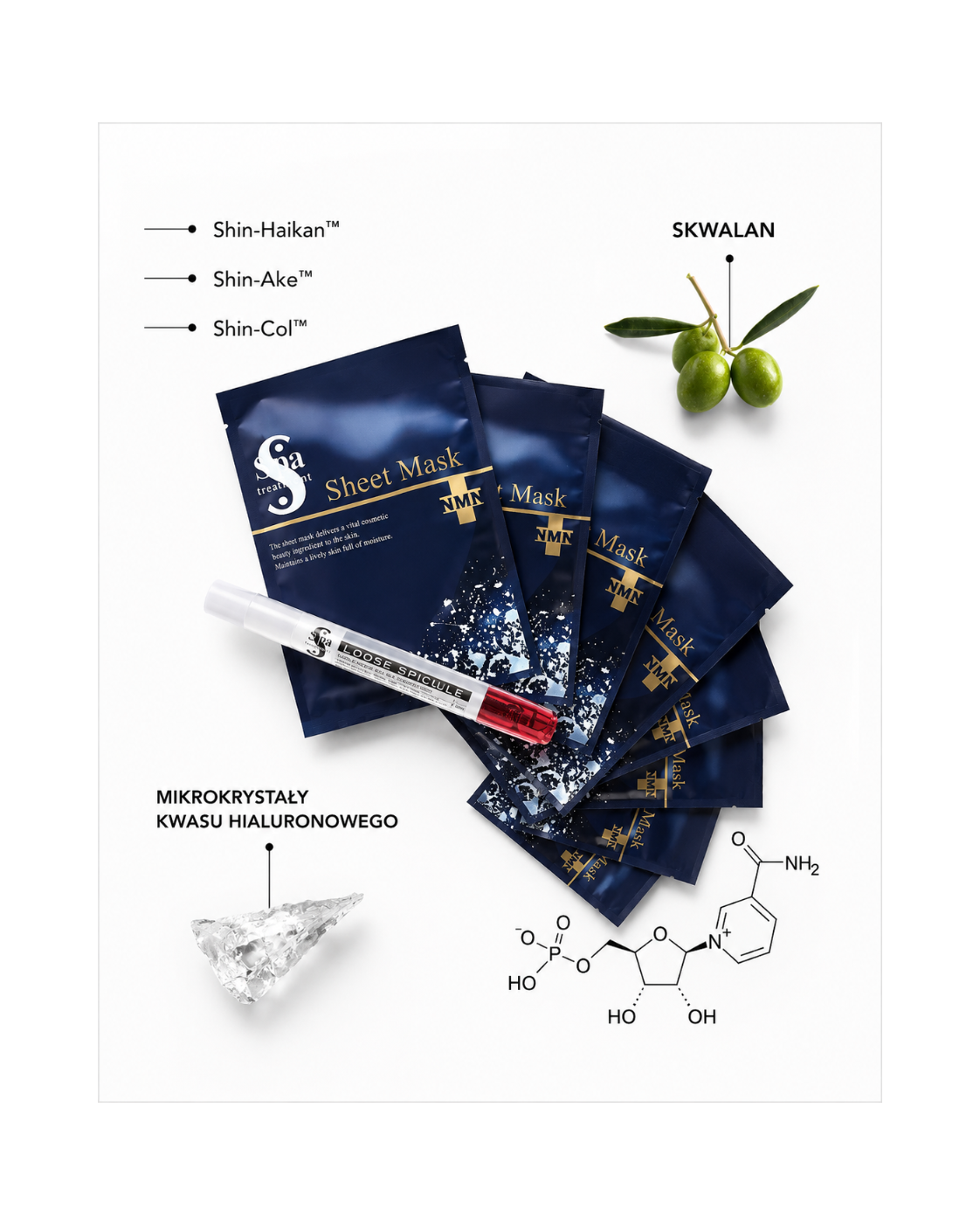 Spa Treatment eX Loose Spickle & NMN Sheet Mask - Intensywna 4-tygodniowa kuracja ujędrniająca skórę