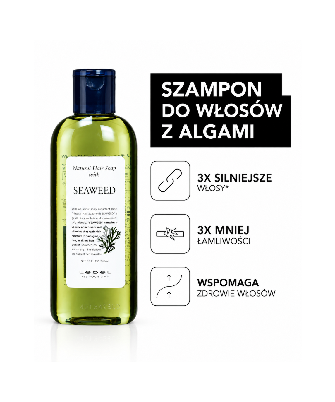 Natural Hair soap Seaweed - Do delikatnego oczyszczania włosów normalnych i lekko uszkodzonych*