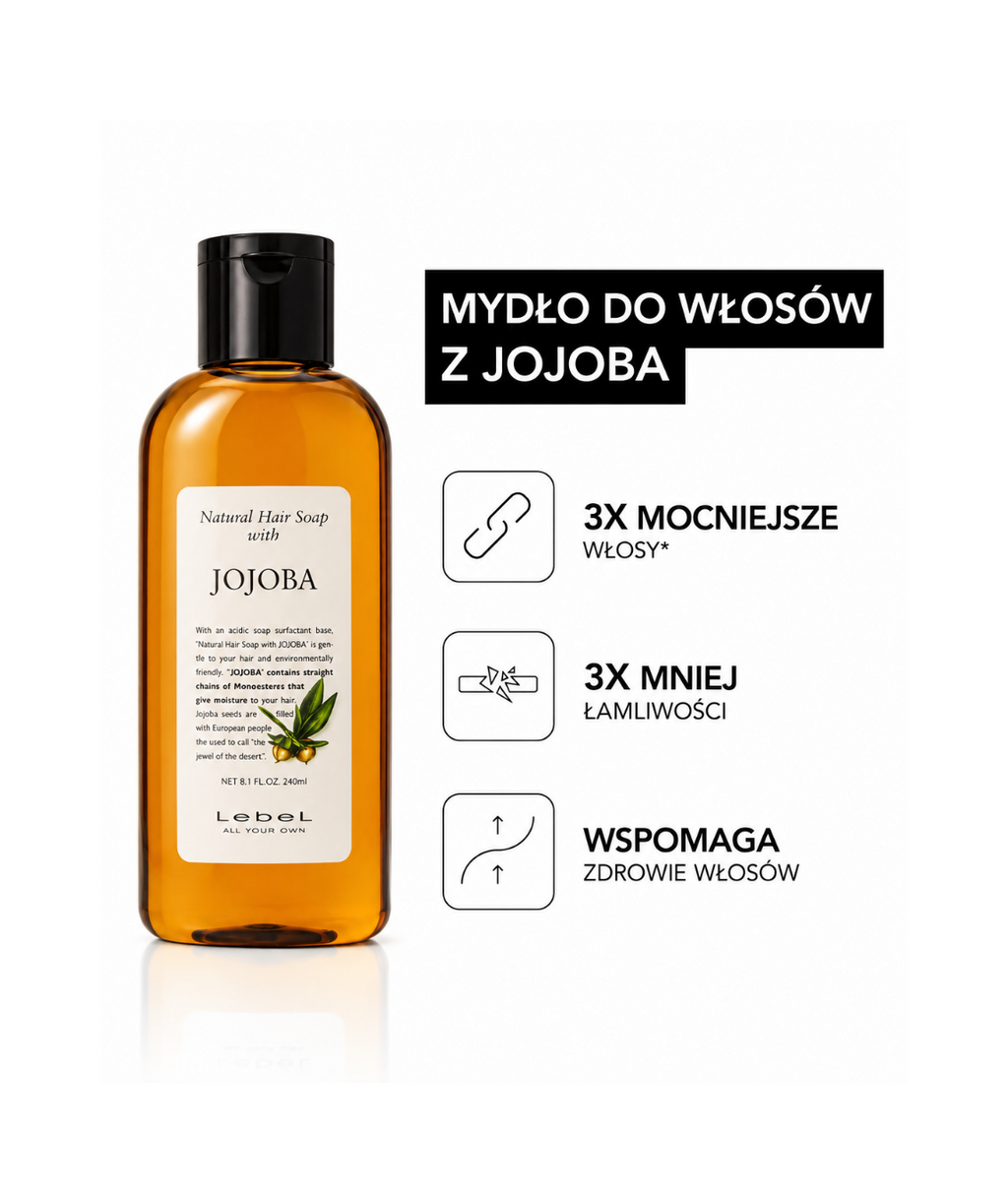 Lebel Natural Hair Soap Jojoba – Nawilżający szampon z olejem jojoba do włosów suchych, łamliwych i niesfornych*