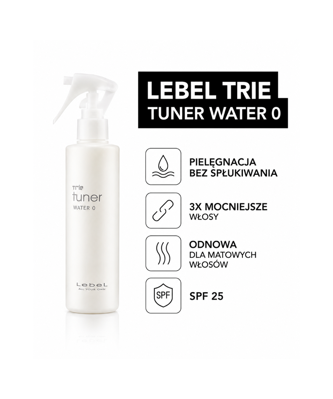 TRIE Tuner Water 0 „Silk Veil" – Spray do łatwego rozczesywania i ochrony włosów*