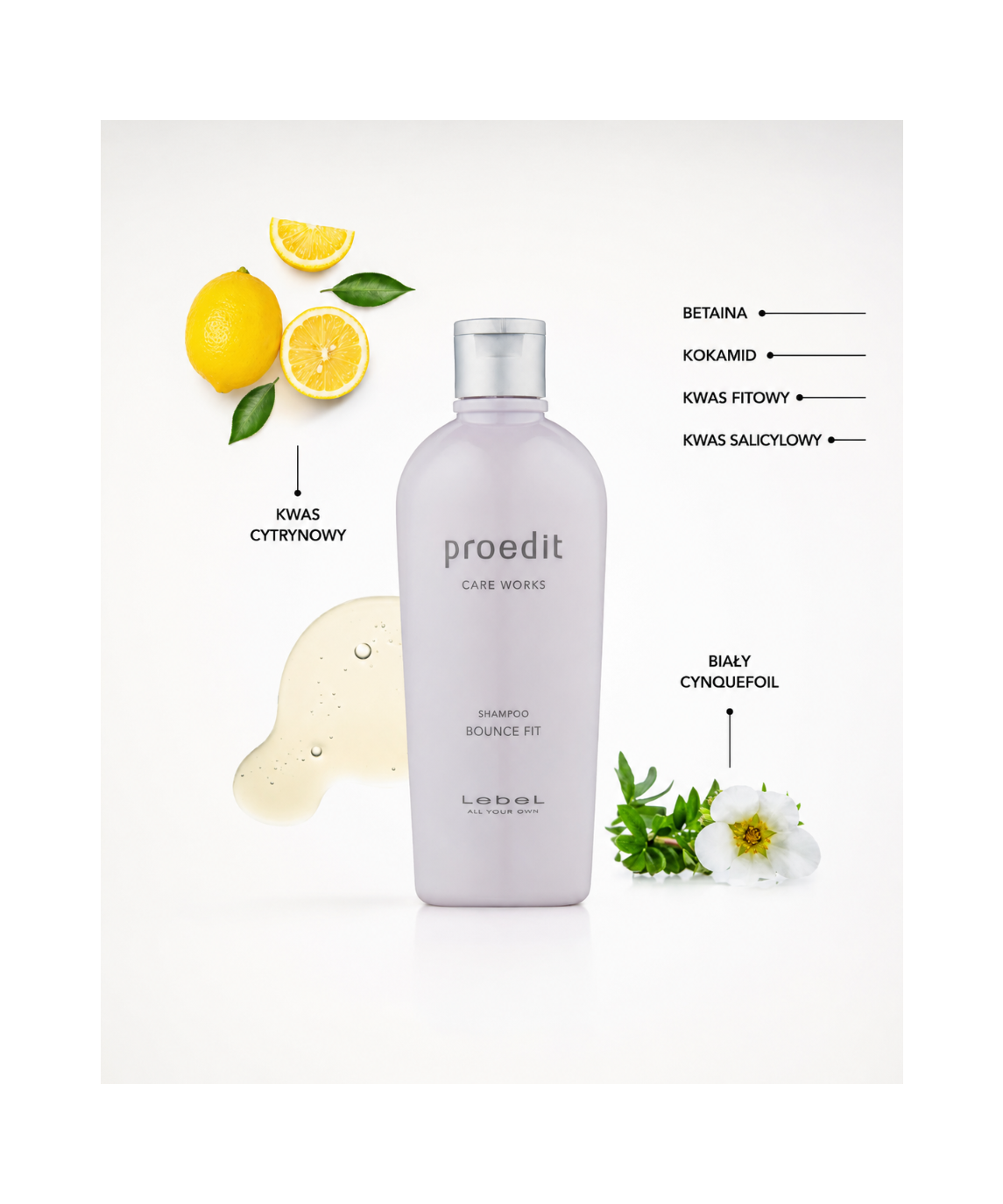 Proedit Bounce Fit Shampoo - Szampon regenerujący do włosów zniszczonych i osłabionych*