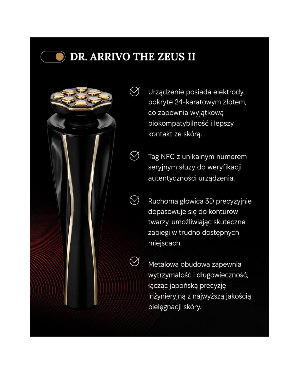 Dr. Arrivo Zeus II PLus (Black) - Urządzenie kosmetyczne premium*