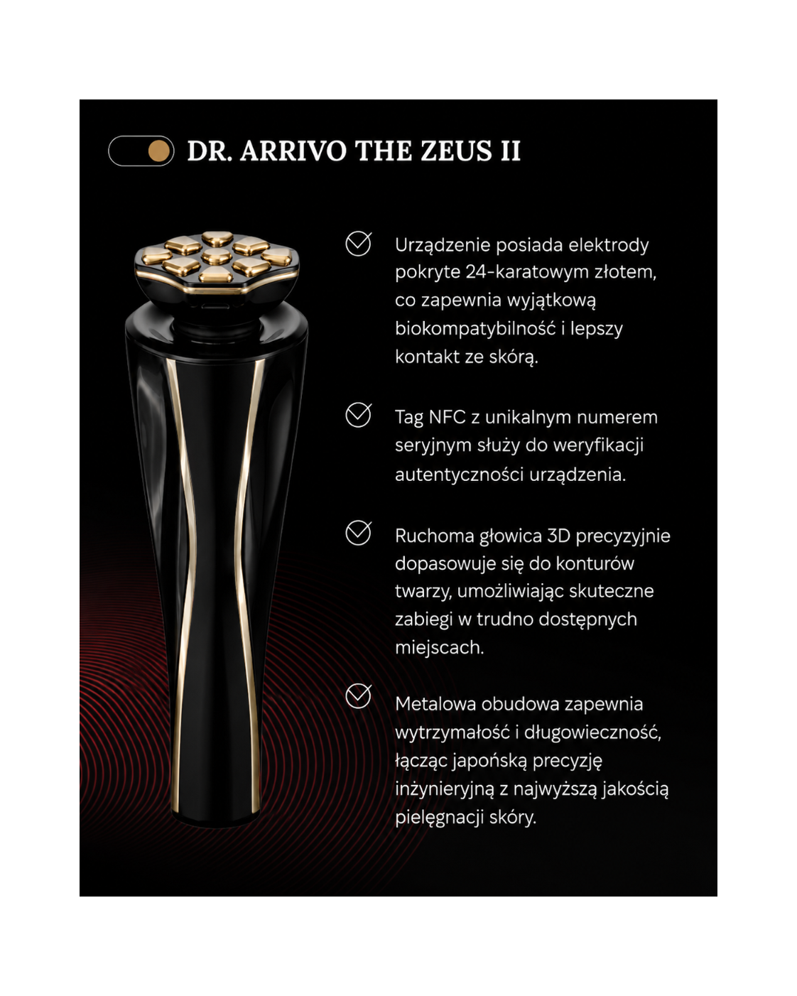 Dr. Arrivo Zeus II PLus (Black) - Urządzenie kosmetyczne premium*