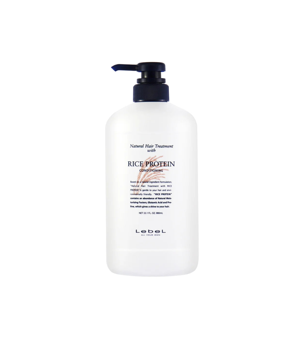 Lebel Natural Rice Protein Hair Balm – duża butelka z pompką 500ml, opakowanie profesjonalne do salonu i użytku domowego