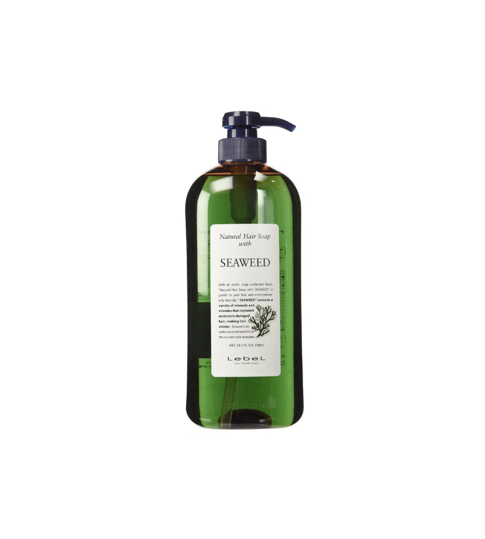 Lebel Natural Hair Soap Seaweed – duża butelka z pompką 1000ml, profesjonalne opakowanie do salonu i użytku domowego