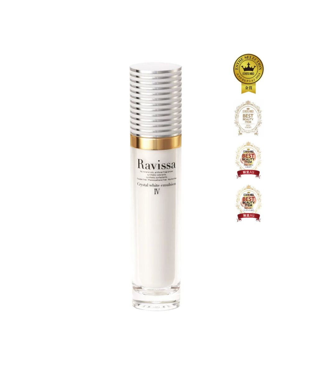 Ravissa Crystal White Emulsion IV – Rozświetlająca emulsja anti-age z peptydami i wodą wodorową*