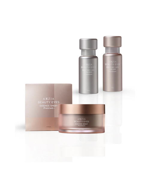 AXXZIA Ritual of Complete Eye Regeneration – trójetapowy zestaw: Beauty Eyes Essence Sheet Premium+, Routine Care Essence i Routine Care Cream Premium