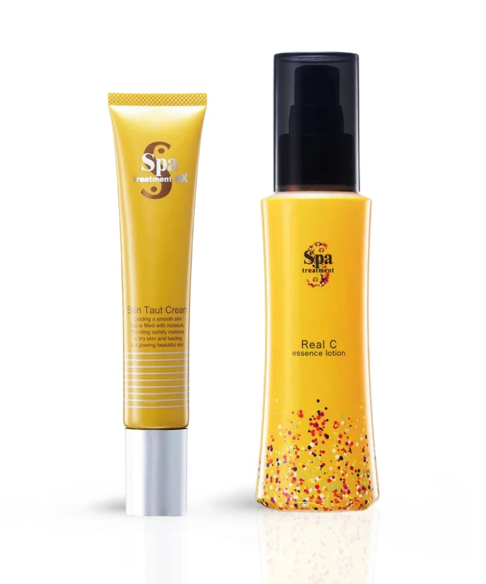 Spa Treatment Vitamin Collagen Duo Set – japoński zestaw Skin Taut Cream i Real C Essence Lotion do pielęgnacji twarzy