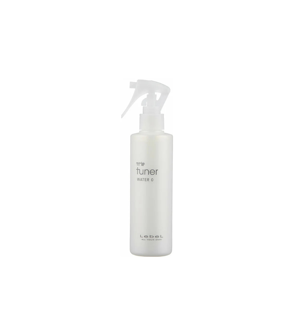 Lebel TRIE Tuner Water 0 Silk Veil – biała butelka spray do łatwego rozczesywania i ochrony włosów, 200ml, widok z przodu
