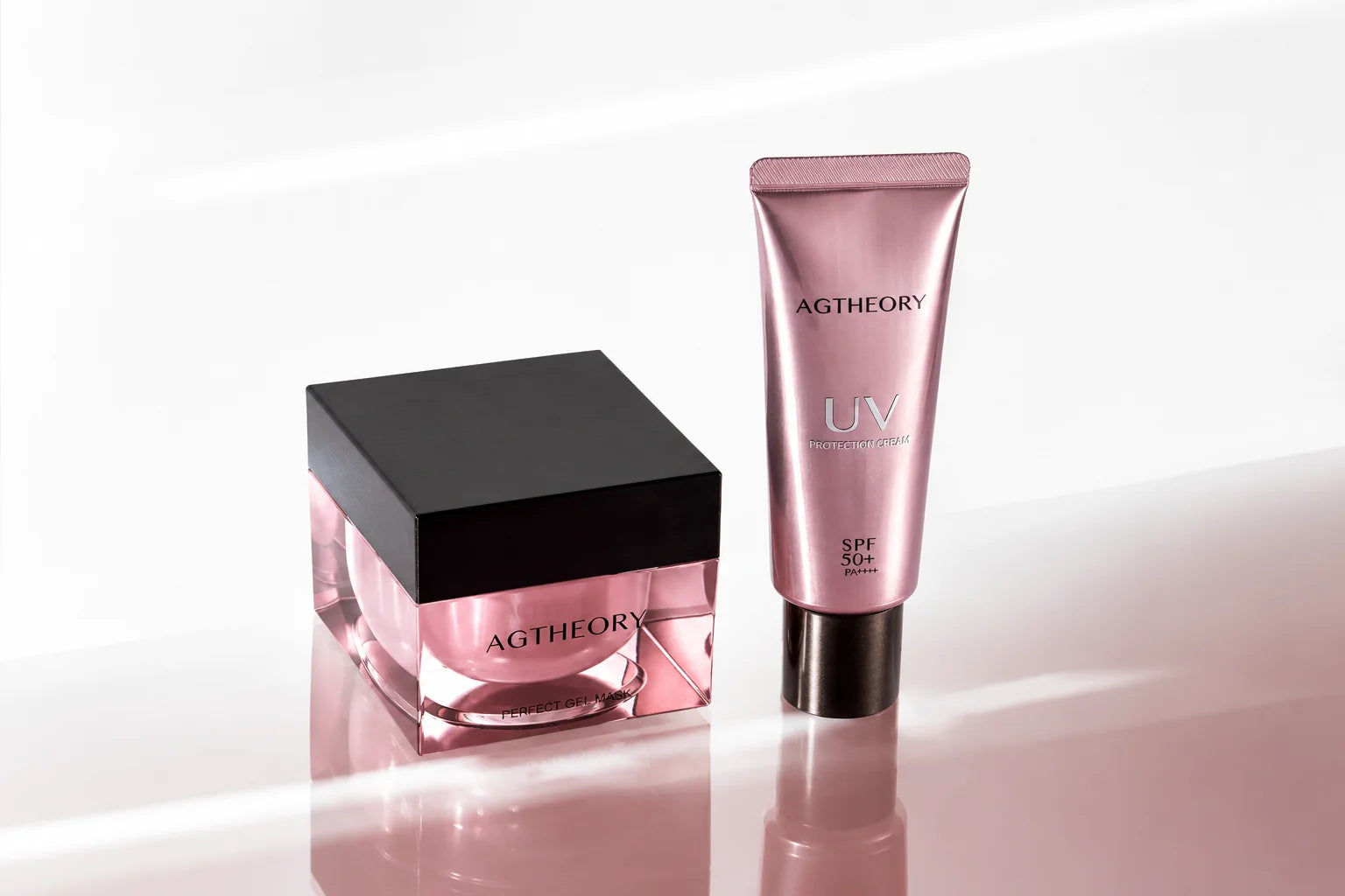 AGTHEORY UV Protection Cream SPF50+ i Perfect Gel Mask - elegancki rytuał ochrony przeciwsłonecznej