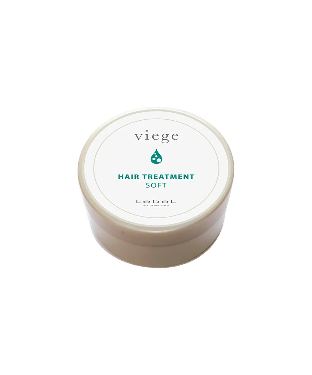 Odżywka LebeL Viege Hair Treatment Soft w jasnym słoiczku z zielonymi napisami na białym tle